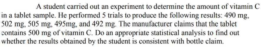 Solved A student carried out an experiment to determine the | Chegg.com