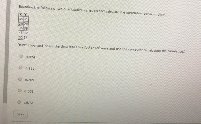 Solved Examine the following two quantitative variables and | Chegg.com
