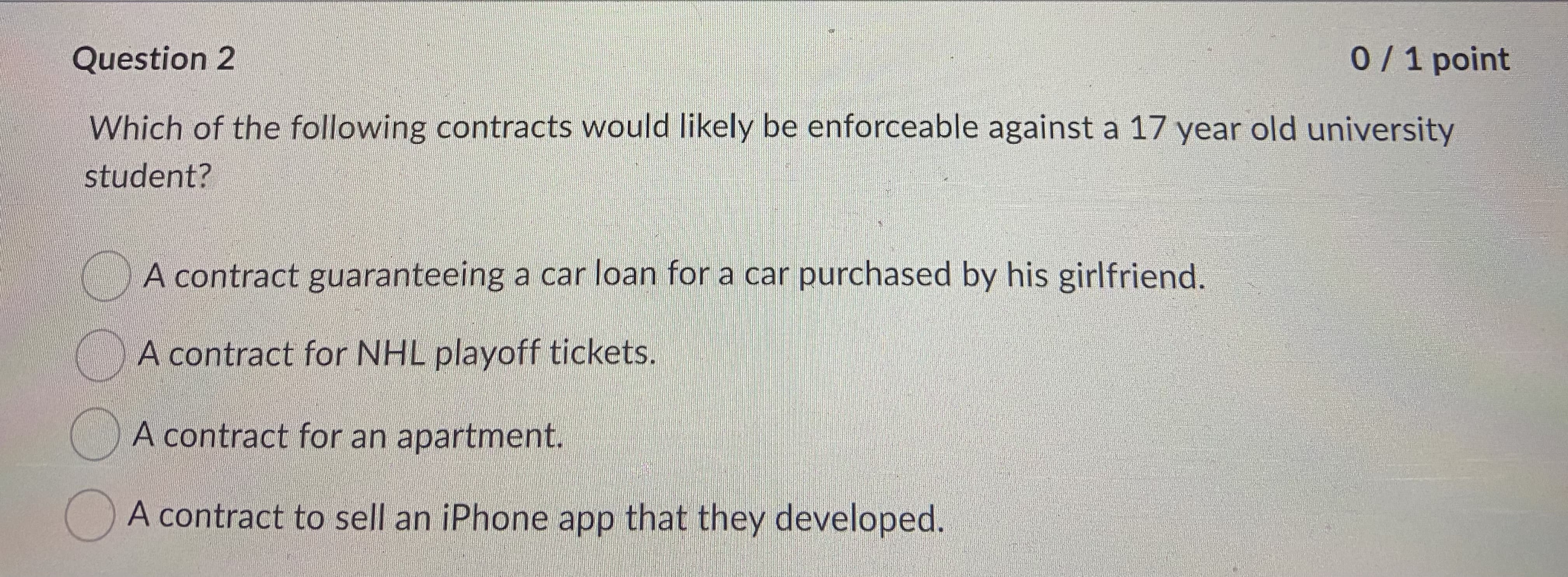 Solved Which Of The Following Contracts Would Likely Be | Chegg.com