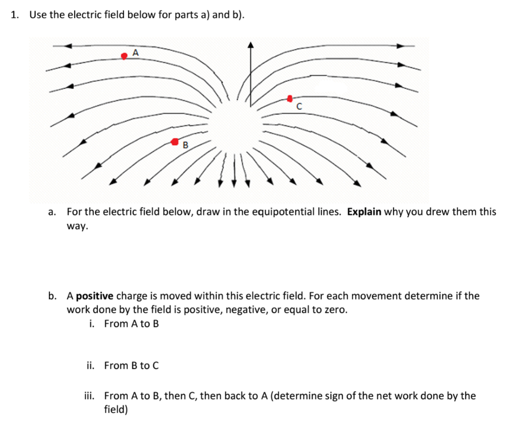 Solved 1. Use the electric field below for parts a) and b). | Chegg.com