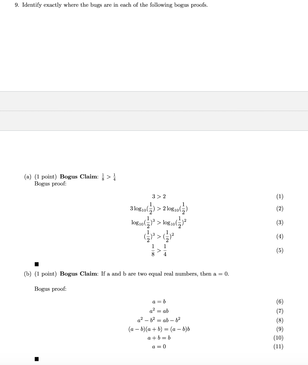 Solved (a) (1 ﻿point) ﻿Bogus Claim 18>14Bogus