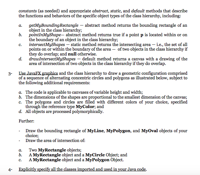 Solved 1- Create a hierarchy of Java classes as follows: | Chegg.com