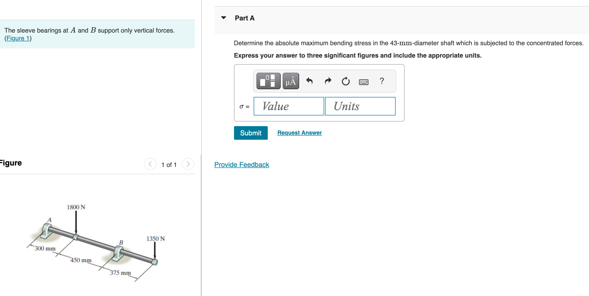 Solved The sleeve bearings at A and B support only vertical | Chegg.com