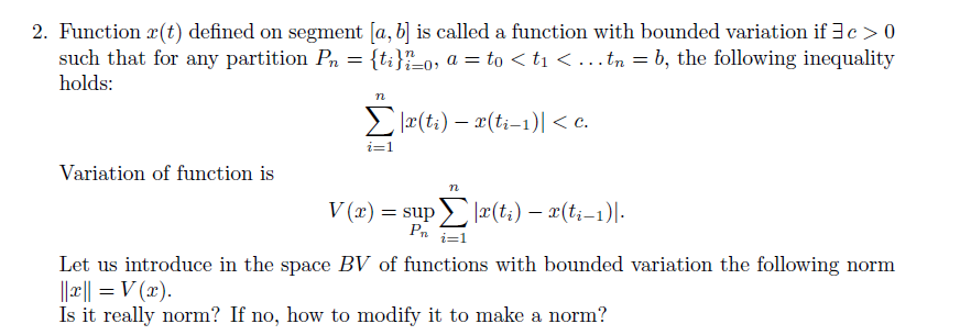 Solved 2. Function e(t) defined on segment [a,b] is called a | Chegg.com