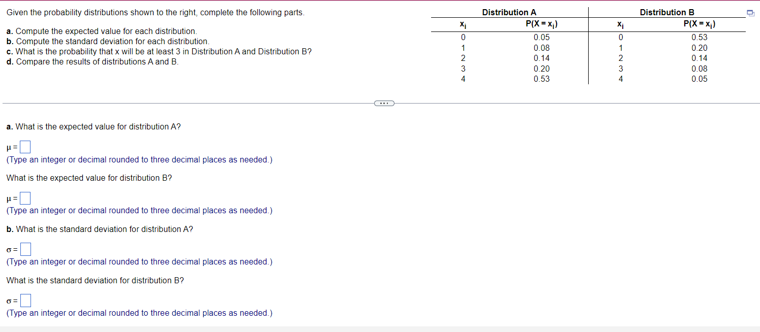 Solved Given The Probability Distributions Shown To The | Chegg.com