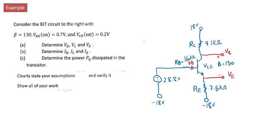 Solved Consider the BJT circuit to the right with β=130,VBE | Chegg.com
