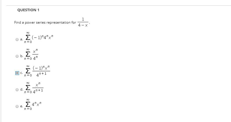 what is 4 to the power of minus 1 as a fraction