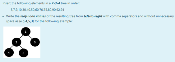 Solved Insert the following elements in a 2-3-4 tree in | Chegg.com