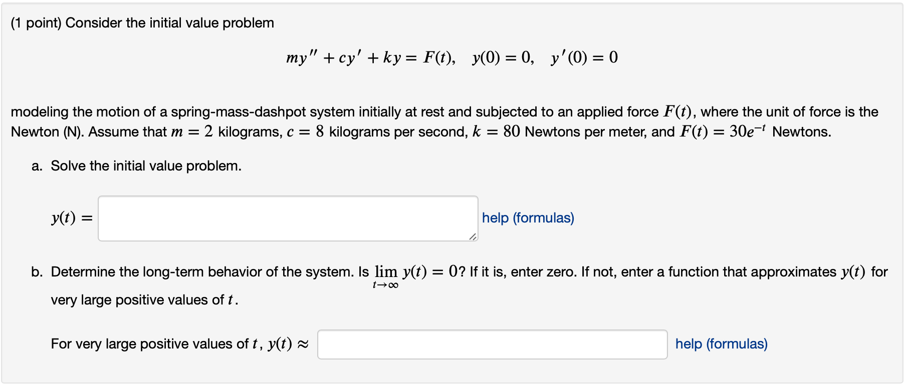 (1 point) Consider the initial value problem | Chegg.com