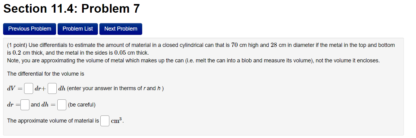 Solved Section 11.4: Problem 3 Previous Problem Problem List | Chegg.com
