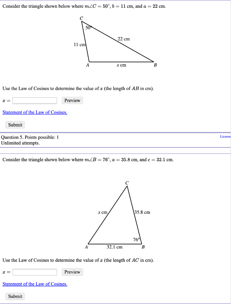 Solved Consider The Triangle Shown Below Where M∠C=50∘,b=11 | Chegg.com