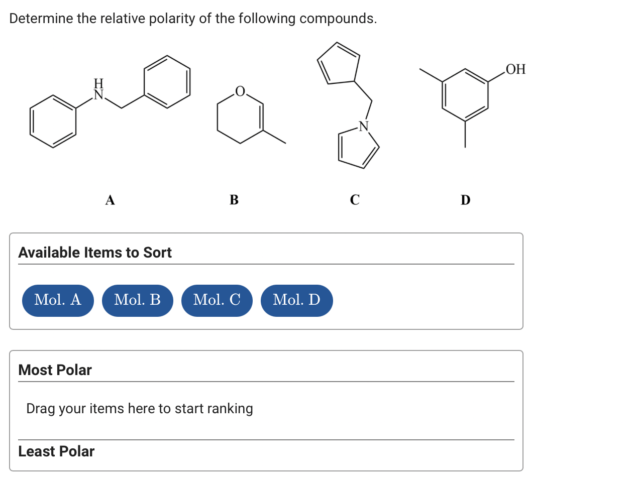 Solved Determine the relative polarity of the following | Chegg.com