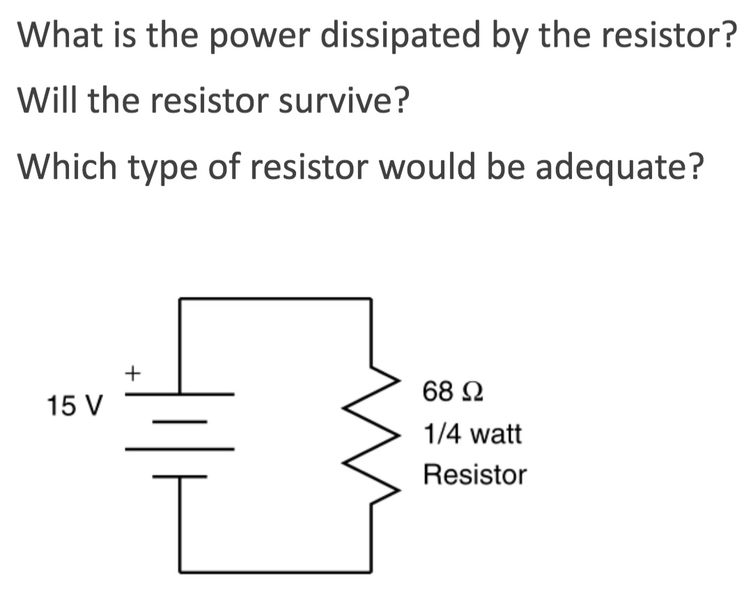 Solved What Is The Power Dissipated By The Resistor? Will | Chegg.com