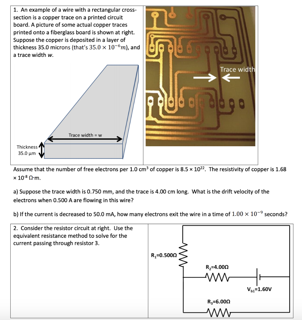 Solved 1. An example of a wire with a rectangular cross- | Chegg.com