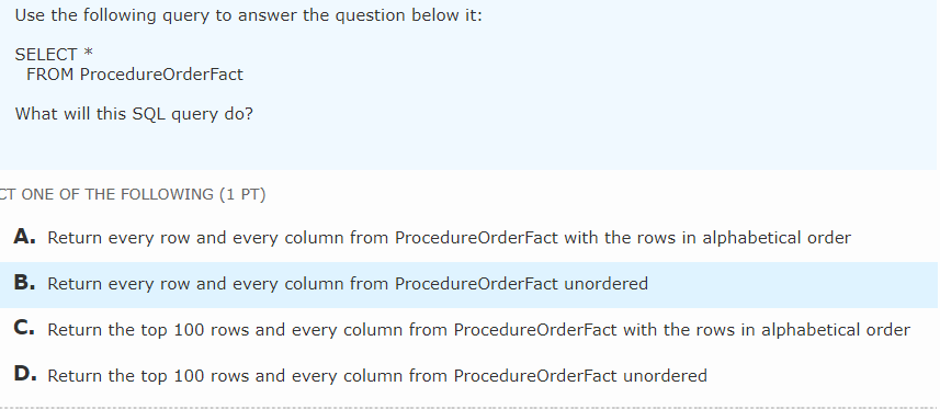 Solved Use To Following Query To Answer The Question Below | Chegg.com