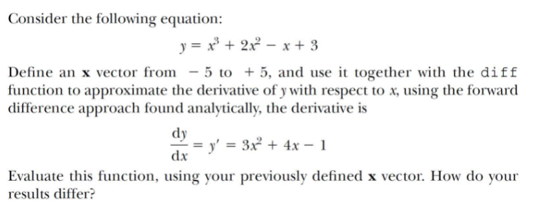 Solved Consider the following equation: y = x2 + 2x– x + 3 | Chegg.com