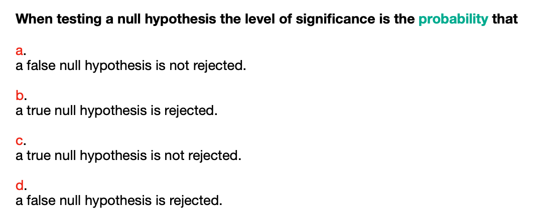 the null hypothesis false