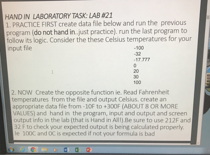 Solved HAND IN LABORATORY TASK LAB 21 1. PRACTICE FIRST