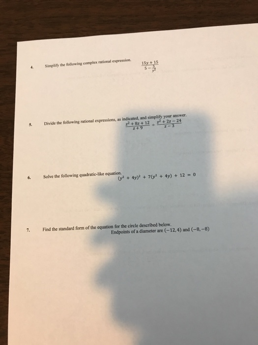 Solved 4 Simplify the following complex rational expression | Chegg.com