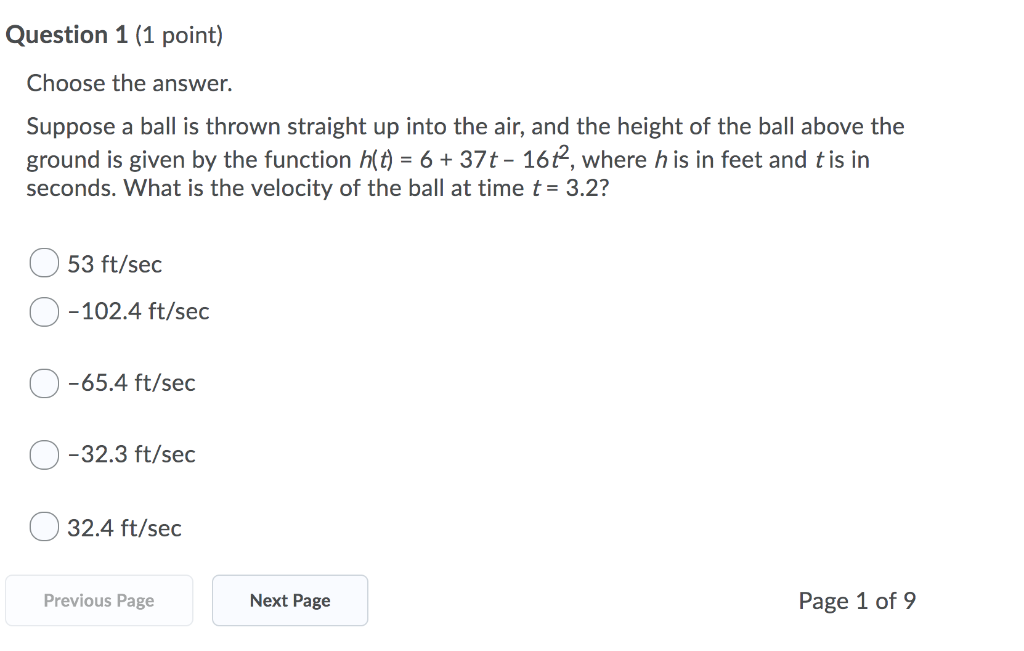 Solved Question 1 (1 Point) Choose The Answer. Suppose A | Chegg.com