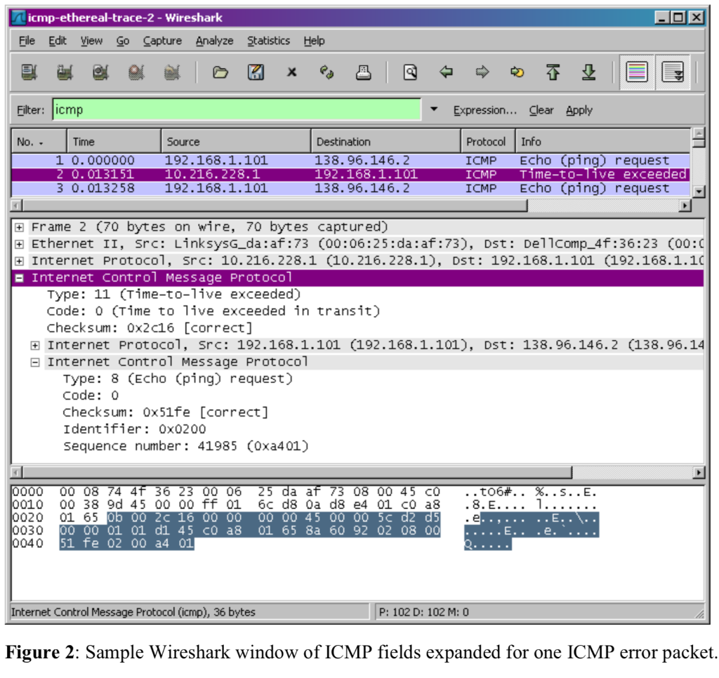 icmp wireshark