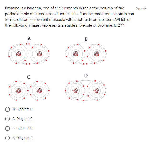 5 Points Bromine Is A Halogen One Of The Elements In Chegg Com