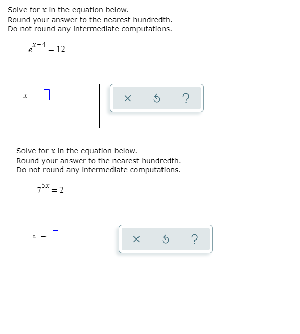 Solved Solve for x in the equation below. Round your answer | Chegg.com