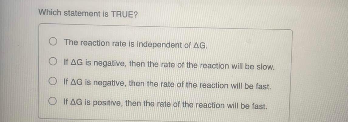 Solved Which statement is TRUE? The reaction rate is | Chegg.com
