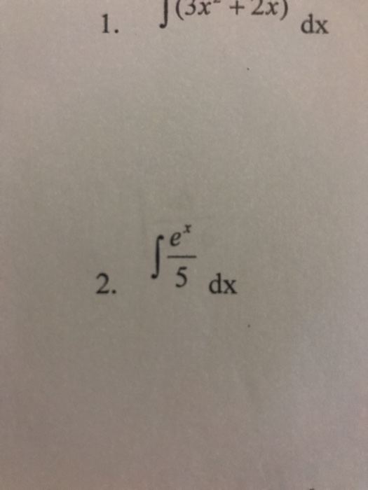 Solved Evaluate the following integral integral e^x/5 dx | Chegg.com
