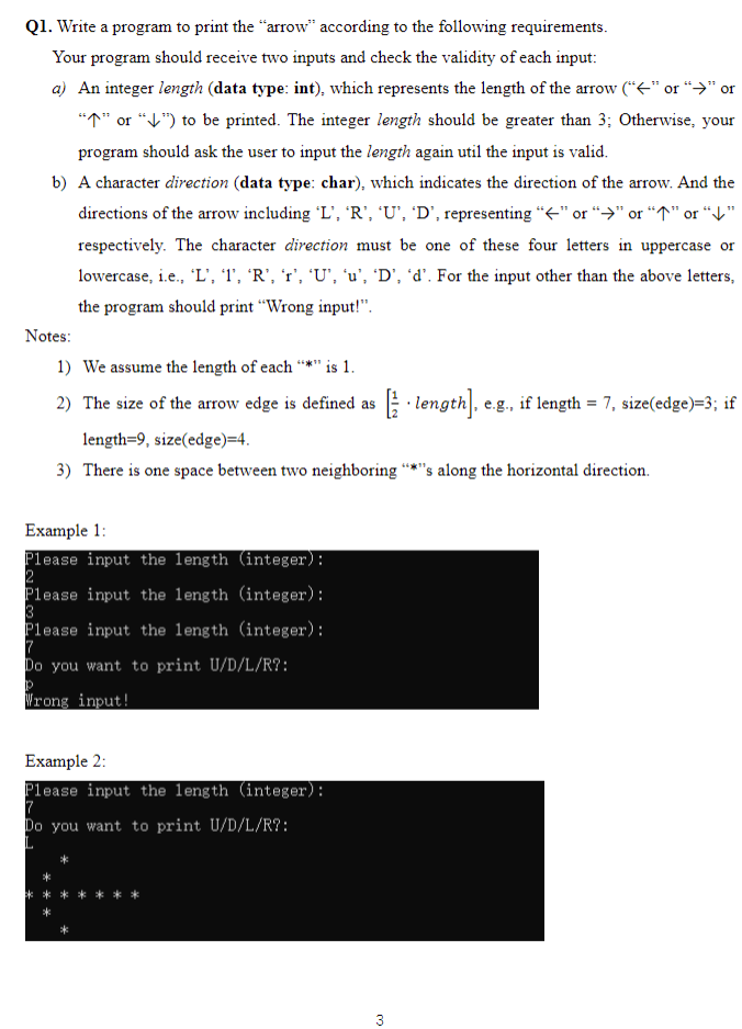 Solved Q1. Write a program to print the 
