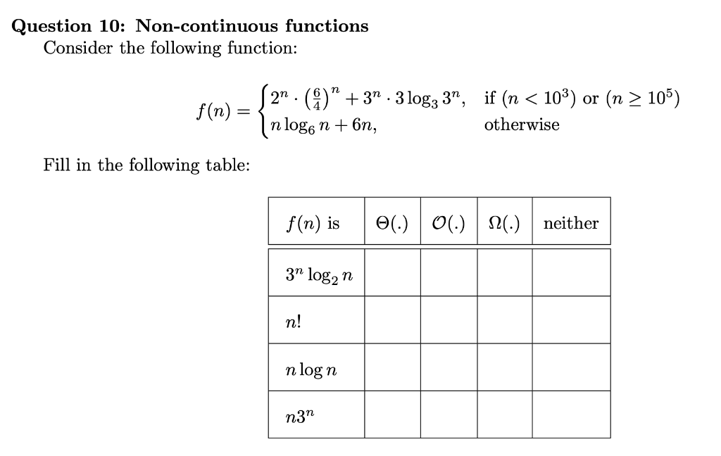 Solved Question 10: Non-continuous functions Consider the | Chegg.com