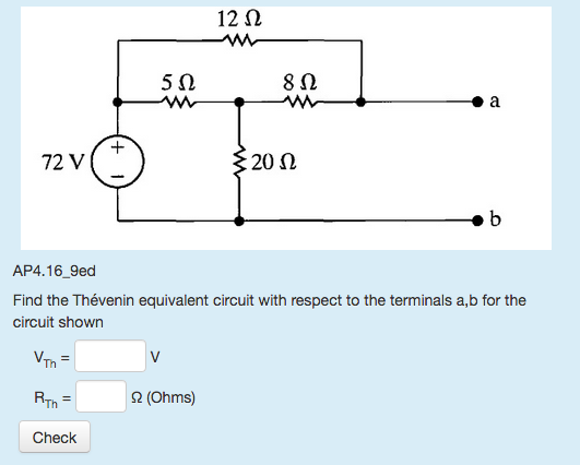 Solved AP4.16_9ed Find The Thevenin Equivalent Circuit With | Chegg.com