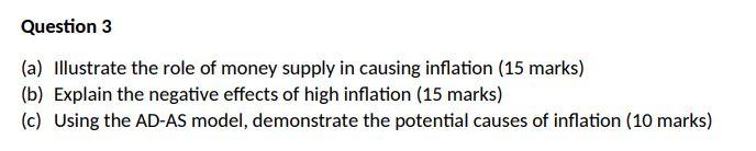 Solved (a) Illustrate the role of money supply in causing | Chegg.com