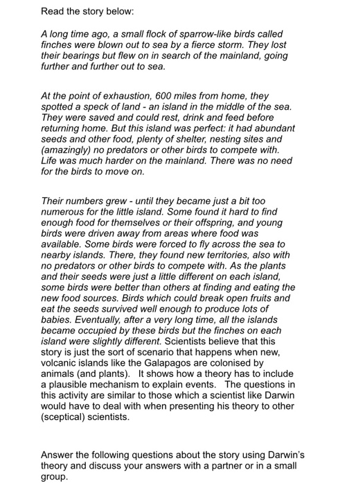Solved Read the story below: A long time ago, a small flock | Chegg.com
