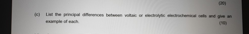 Solved (20) (c) List the principal differences between | Chegg.com