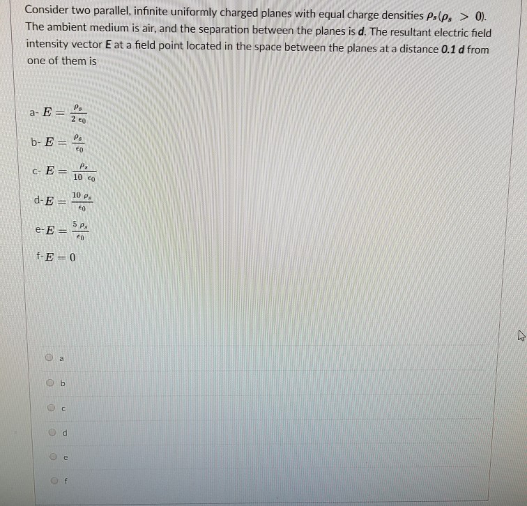 Solved Consider two parallel, infinite uniformly charged | Chegg.com