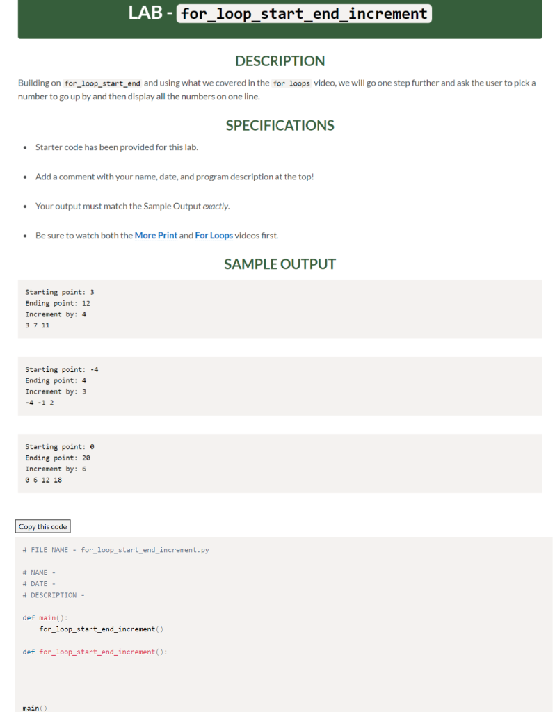 Solved Building on for_loop_start_end and using what we | Chegg.com