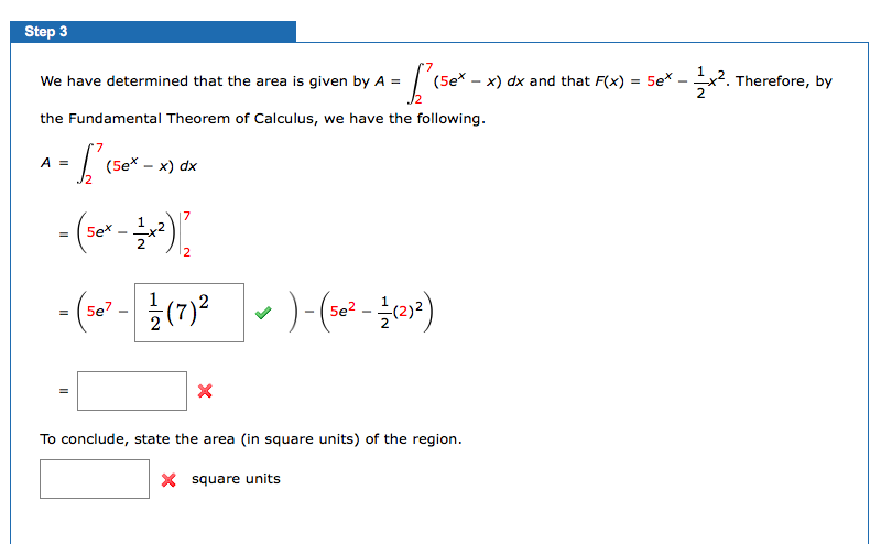 Solved Step 3 We have determined that the area is given by A | Chegg.com