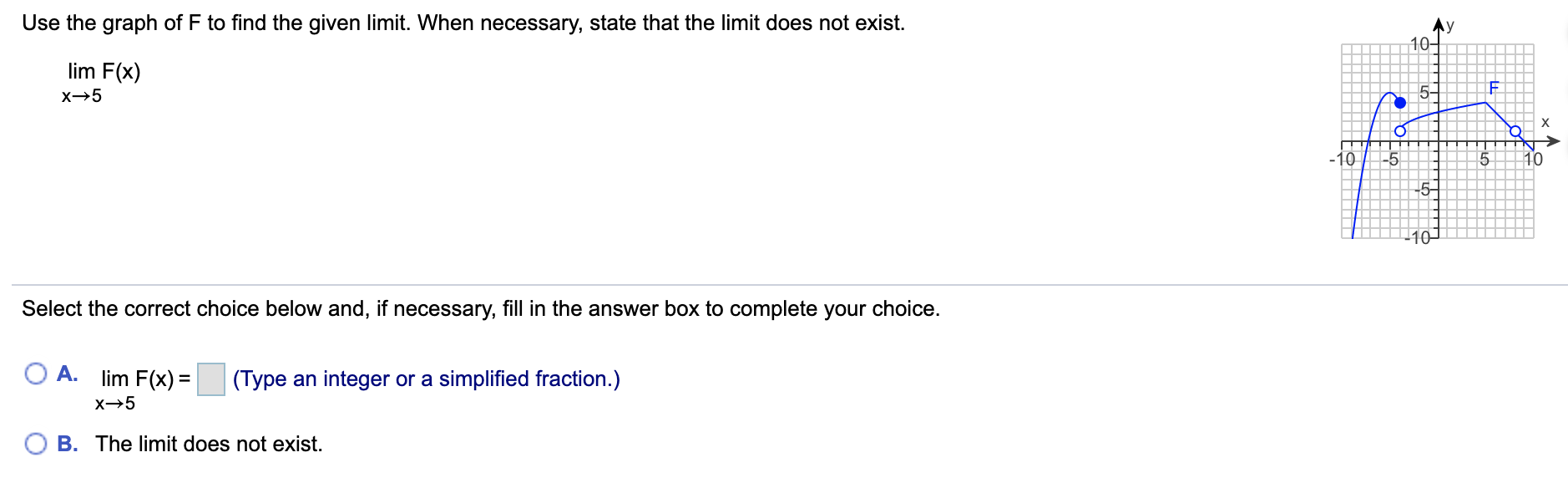 Solved Use the graph of F to find the given limit. When | Chegg.com