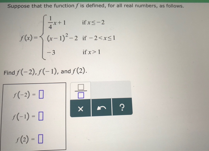 Solved Suppose That The Function F Is Defined For All Real