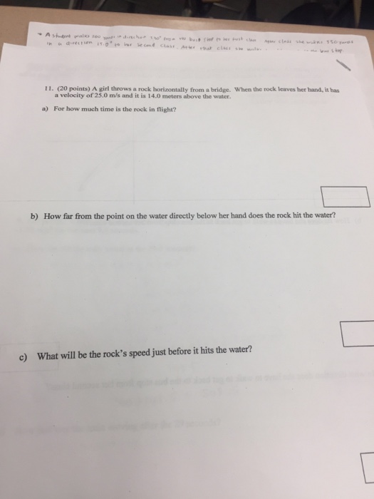 Solved A girl throws a rock horizontally from a bridge. When