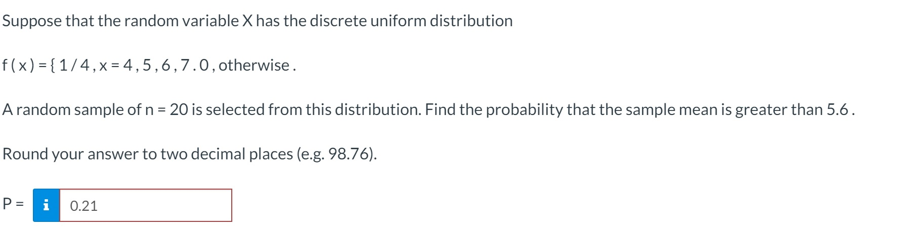 Solved Suppose That The Random Variable X Has The Discrete