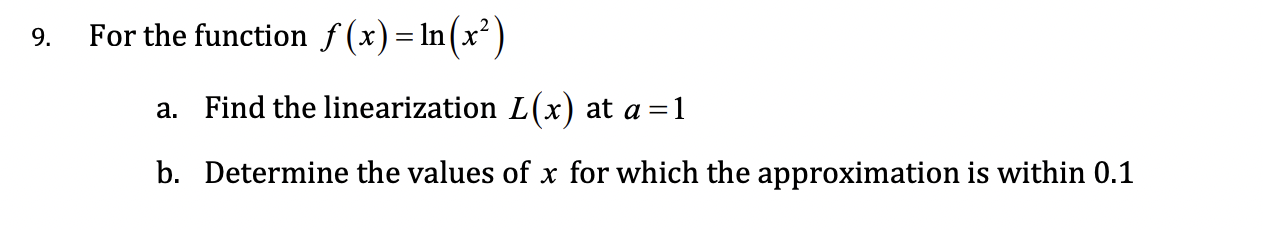 Solved For the function f(x)=ln(x2) a. Find the | Chegg.com