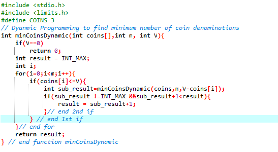 C Program: How do I output the coin denominations | Chegg.com