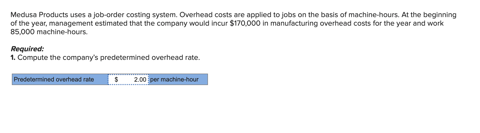 Solved Medusa Products uses a joborder costing system.