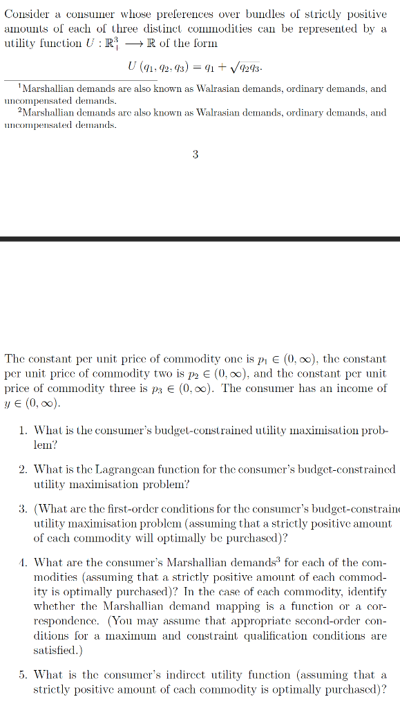 Solved Consider A Consumer Whose Preferences Over Bundles Of | Chegg.com