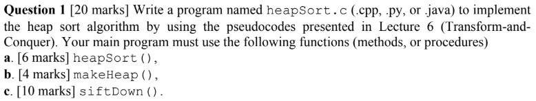 Solved Question 1 [20 marks] Write a program named | Chegg.com