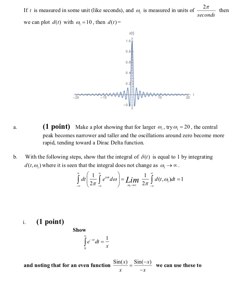 1. Review rules for integration associated with Dirac | Chegg.com