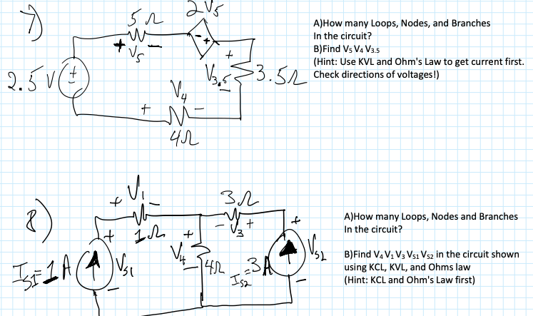 Solved A)How Many Loops, Nodes, And Branches In The Circuit? | Chegg.com