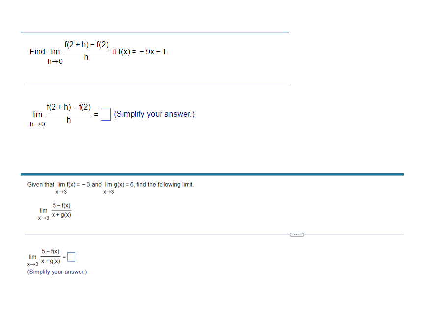 Solved Find Limh→0hf 2 H −f 2 If F X −9x−1